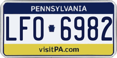 PA license plate LFO6982