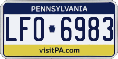 PA license plate LFO6983