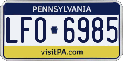PA license plate LFO6985