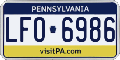 PA license plate LFO6986