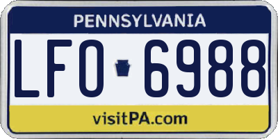 PA license plate LFO6988