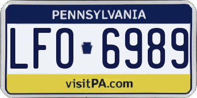 PA license plate LFO6989