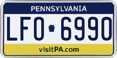 PA license plate LFO6990