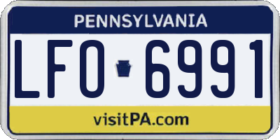PA license plate LFO6991