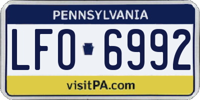 PA license plate LFO6992