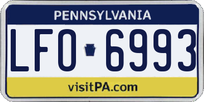 PA license plate LFO6993