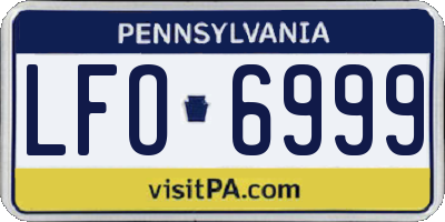 PA license plate LFO6999