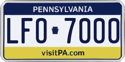 PA license plate LFO7000
