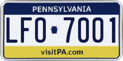 PA license plate LFO7001