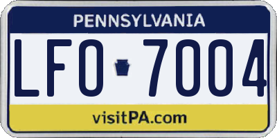 PA license plate LFO7004