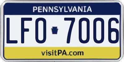 PA license plate LFO7006