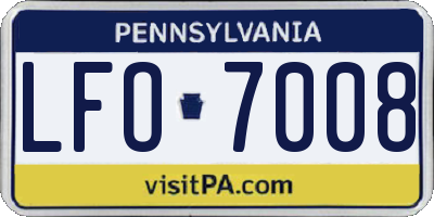 PA license plate LFO7008