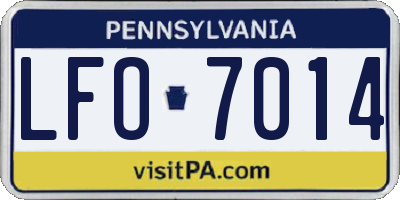 PA license plate LFO7014