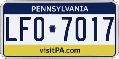 PA license plate LFO7017