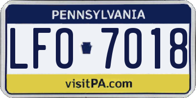 PA license plate LFO7018