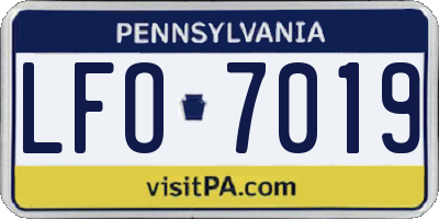 PA license plate LFO7019