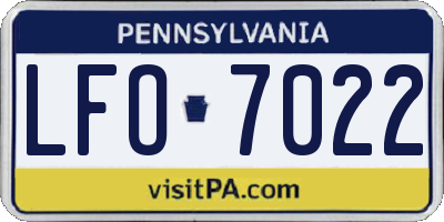 PA license plate LFO7022