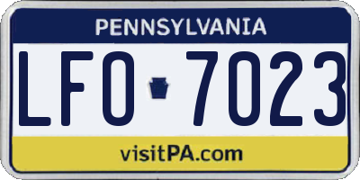 PA license plate LFO7023