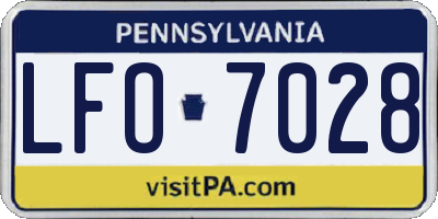 PA license plate LFO7028