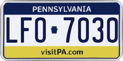 PA license plate LFO7030