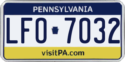 PA license plate LFO7032