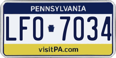PA license plate LFO7034