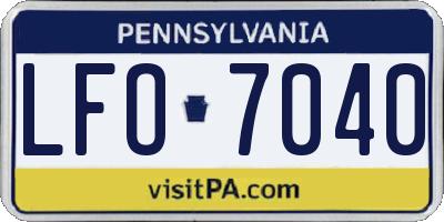 PA license plate LFO7040