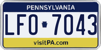 PA license plate LFO7043