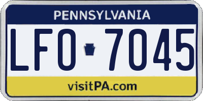 PA license plate LFO7045