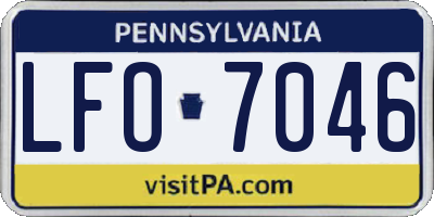 PA license plate LFO7046