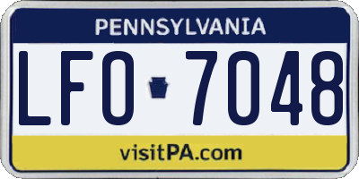 PA license plate LFO7048