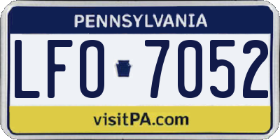 PA license plate LFO7052