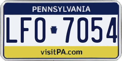 PA license plate LFO7054