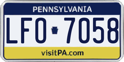 PA license plate LFO7058