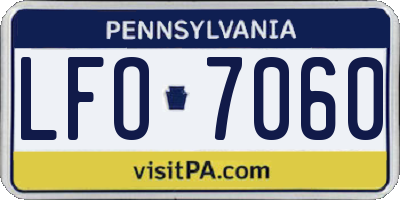 PA license plate LFO7060