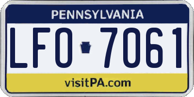 PA license plate LFO7061