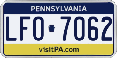 PA license plate LFO7062