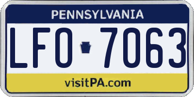 PA license plate LFO7063