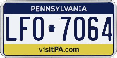 PA license plate LFO7064