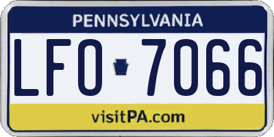 PA license plate LFO7066