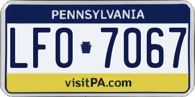 PA license plate LFO7067