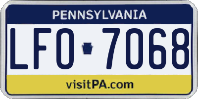 PA license plate LFO7068