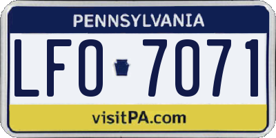 PA license plate LFO7071