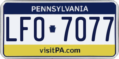 PA license plate LFO7077