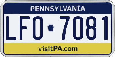 PA license plate LFO7081
