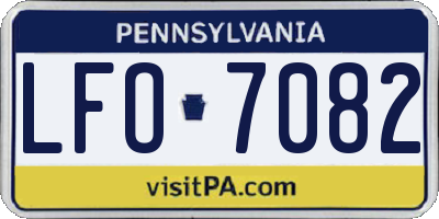 PA license plate LFO7082