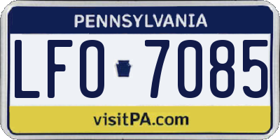 PA license plate LFO7085