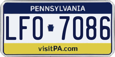 PA license plate LFO7086
