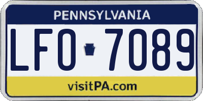 PA license plate LFO7089