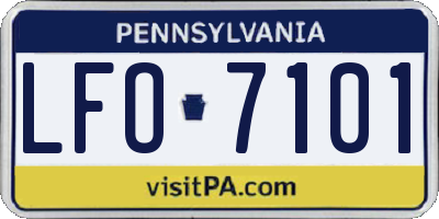 PA license plate LFO7101